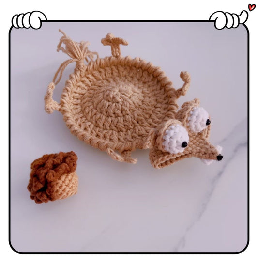 Funny Squirrel Crochet Coaster (Pre-order)