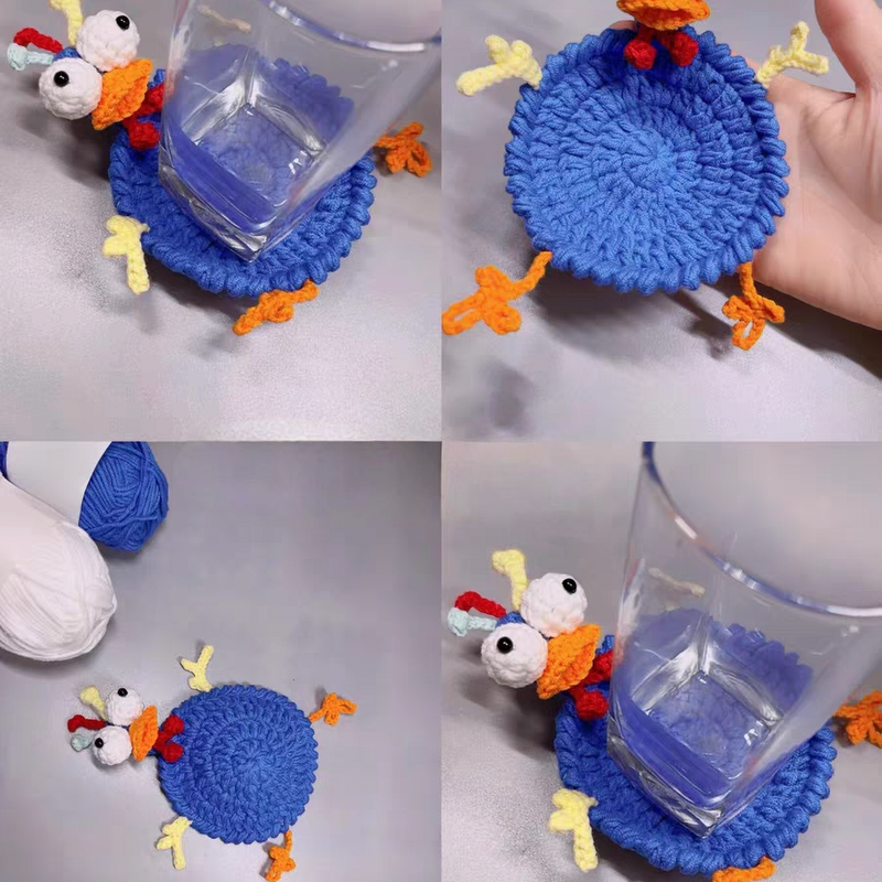 Handmade Crochet Cute Chicken Coaster