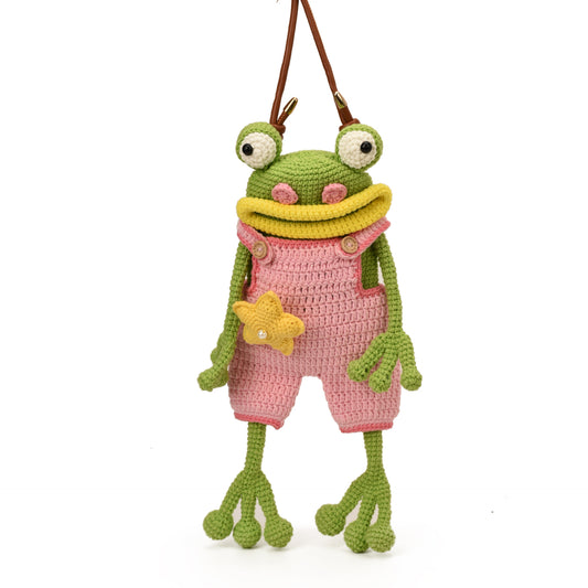 Crochet Big-Mouth Frog Crossbody Bag