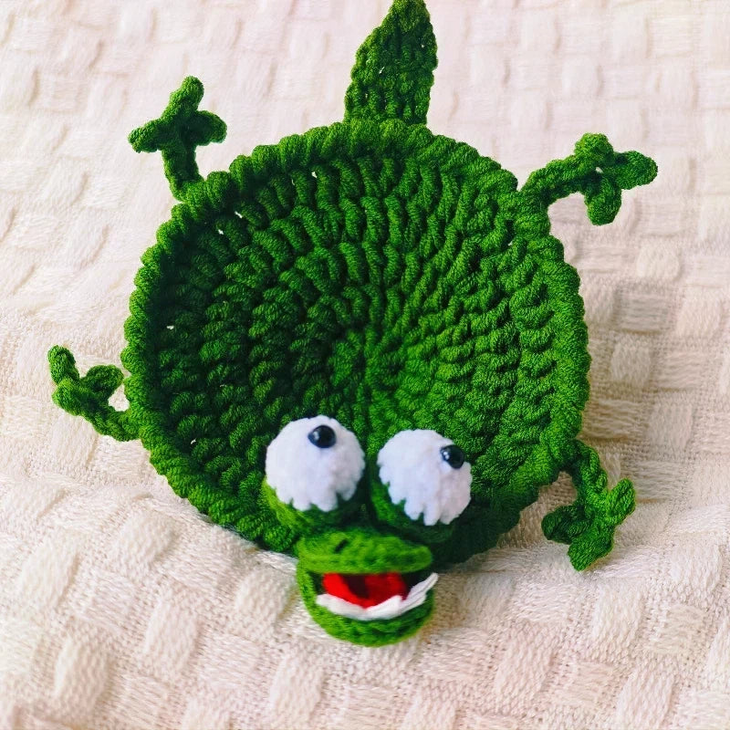 Handmade Crochet Crocodile Coaster