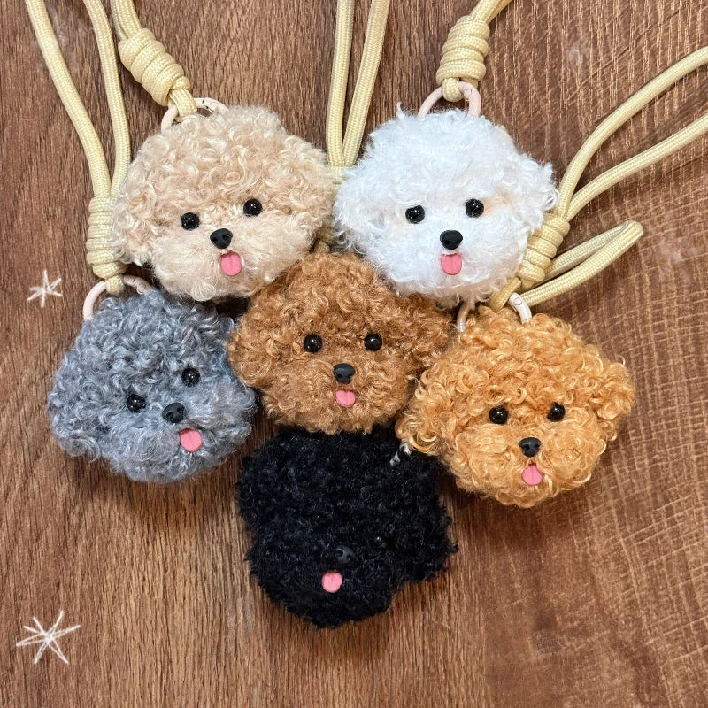 Handmade Pipe Cleaner Poodle Bichon Bag Charm & Keychain