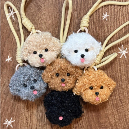 Handmade Pipe Cleaner Poodle Bichon Bag Charm & Keychain