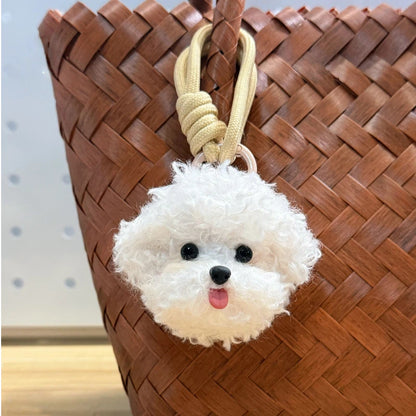 Handmade Pipe Cleaner Poodle Bichon Bag Charm & Keychain
