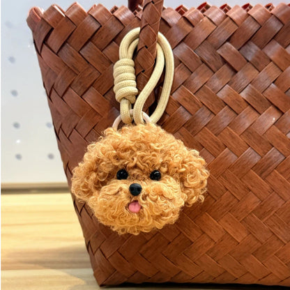 Handmade Pipe Cleaner Poodle Bichon Bag Charm & Keychain