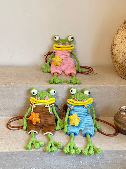 Crochet Big-Mouth Frog Crossbody Bag