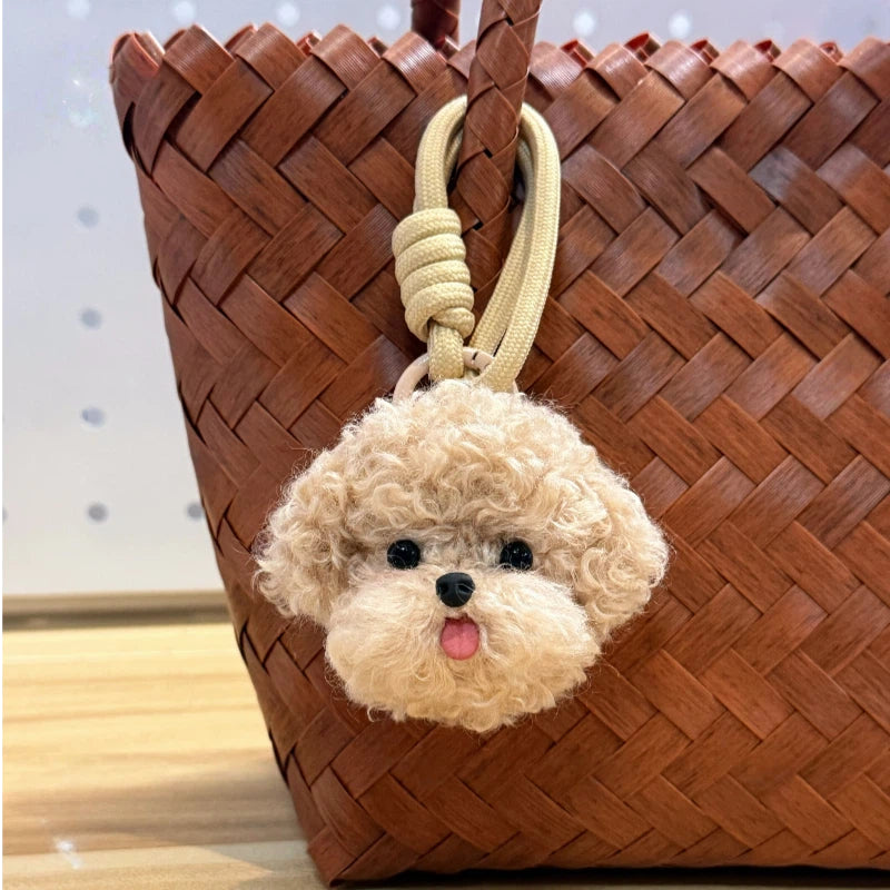 Handmade Pipe Cleaner Poodle Bichon Bag Charm & Keychain