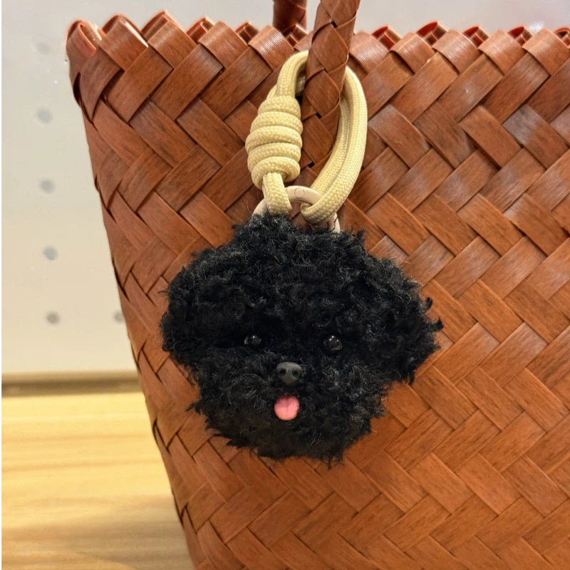 Handmade Pipe Cleaner Poodle Bichon Bag Charm & Keychain
