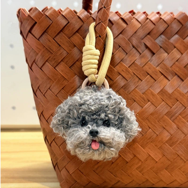 Handmade Pipe Cleaner Poodle Bichon Bag Charm & Keychain