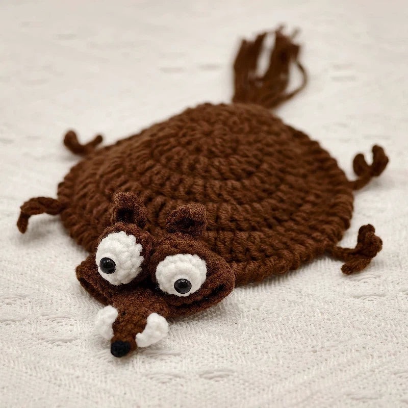 Funny Squirrel Crochet Coaster