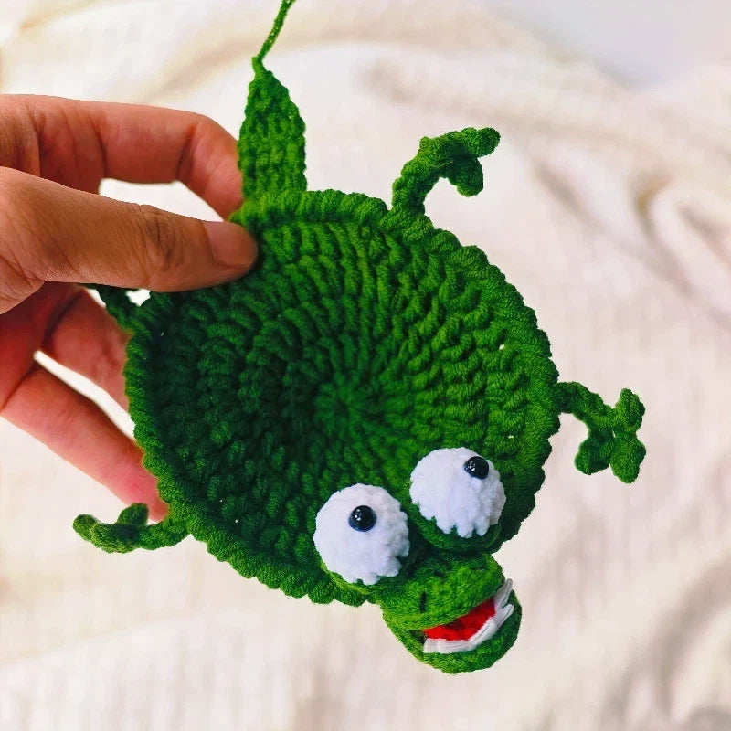 Handmade Crochet Crocodile Coaster
