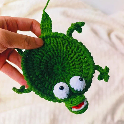 Handmade Crochet Crocodile Coaster