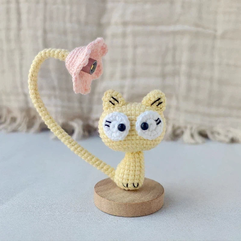 Light Up Crochet Cat Ornament