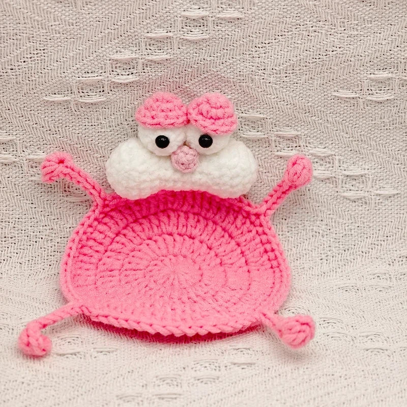 Handmade Crochet Pink Panther Coaster