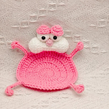 Handmade Crochet Pink Panther Coaster