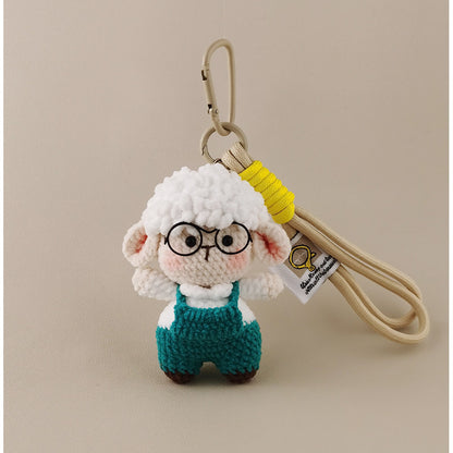 Handmade Crochet Big Head Lamb Bag Charm