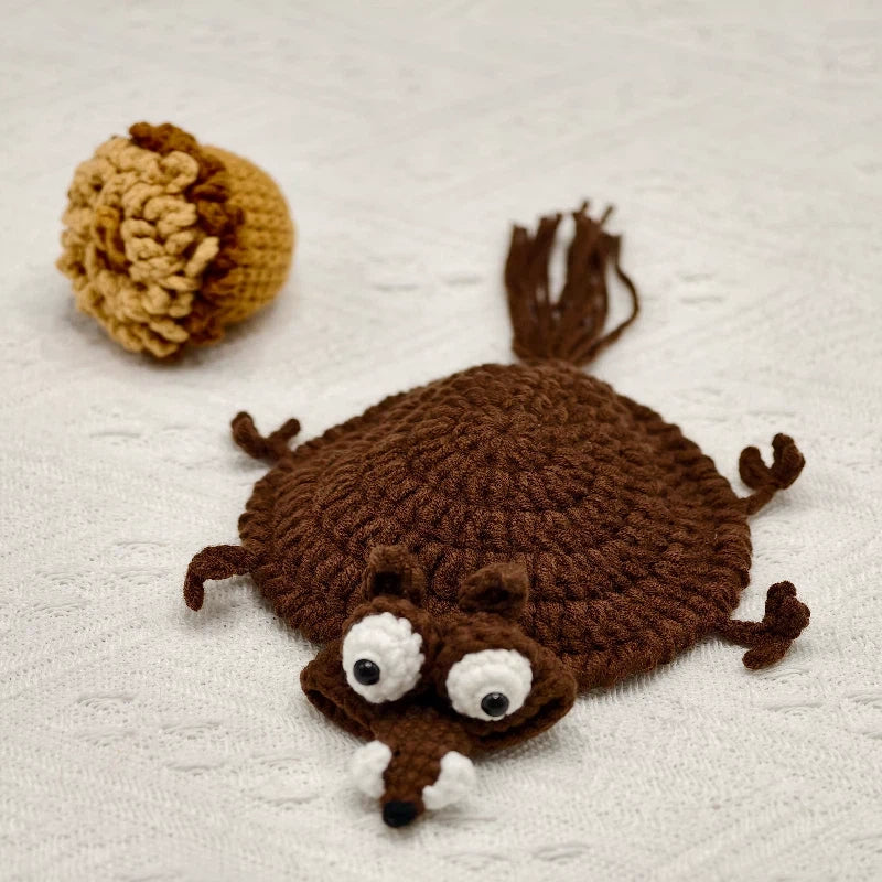 Funny Squirrel Crochet Coaster