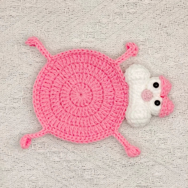 Handmade Crochet Pink Panther Coaster