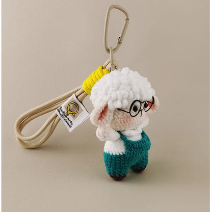 Handmade Crochet Big Head Lamb Bag Charm