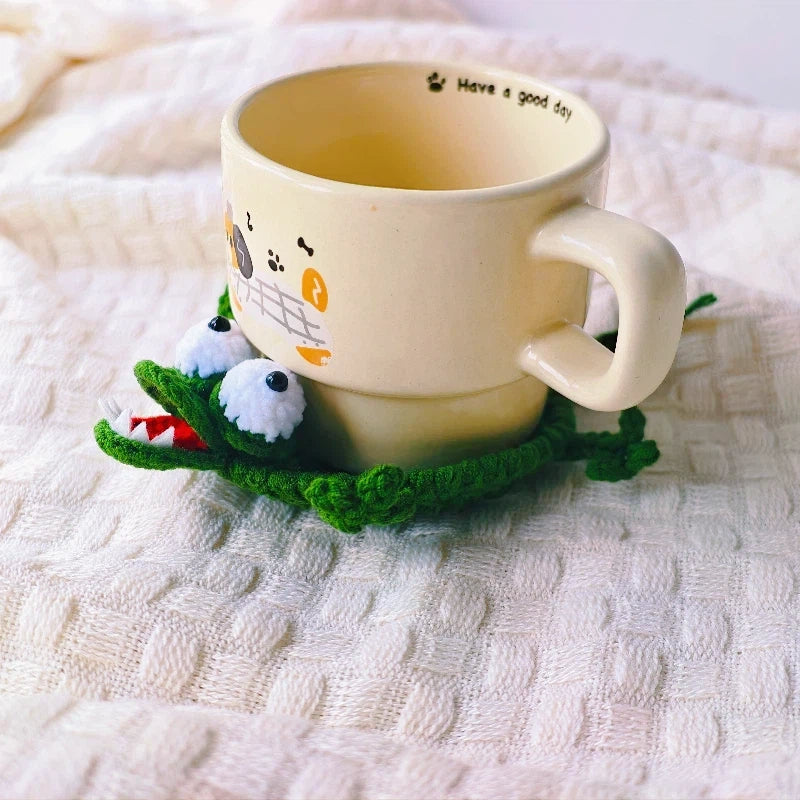 Handmade Crochet Crocodile Coaster