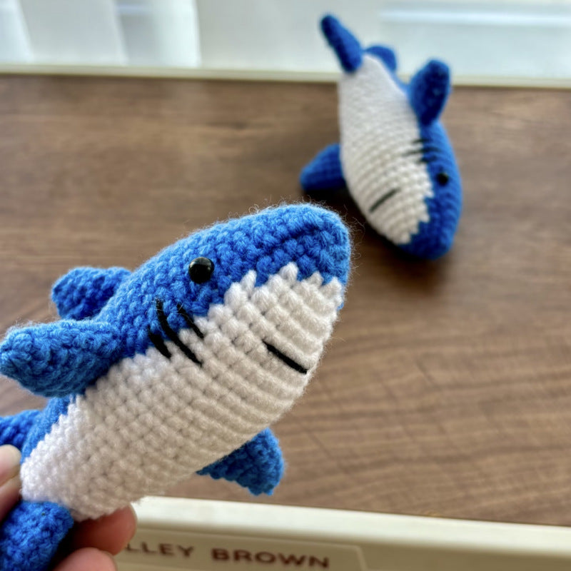 Yarn Crochet Knitting Positive Energy Animal Positive Shark Emoji Handmade Knitted Shark