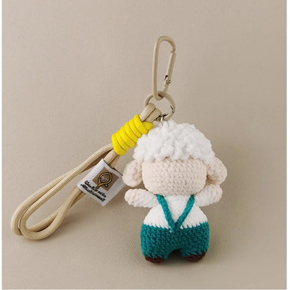 Handmade Crochet Big Head Lamb Bag Charm