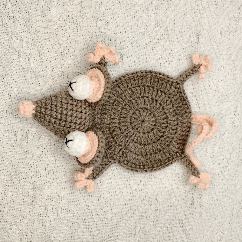 Cute mouse Crochet Coaster