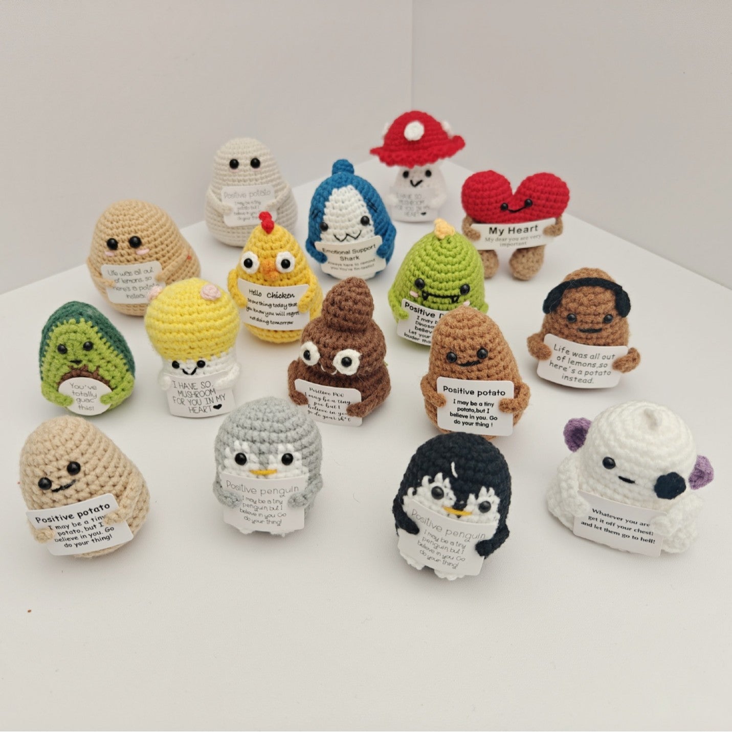 Handmade Crocheted Potted Plant Positive Energy Yarn Ornament