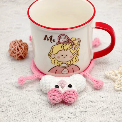 Handmade Crochet Pink Panther Coaster