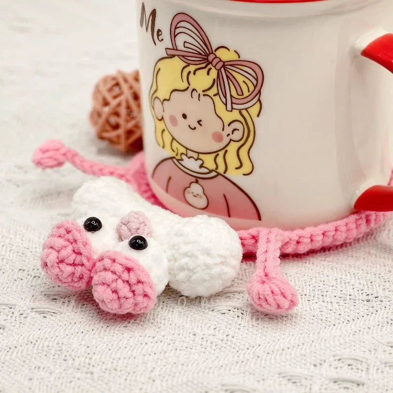 Handmade Crochet Pink Panther Coaster
