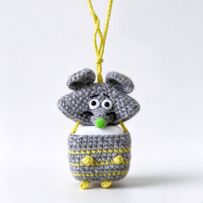 Handmade Crochet Fluffy Animal Earphone Pouch