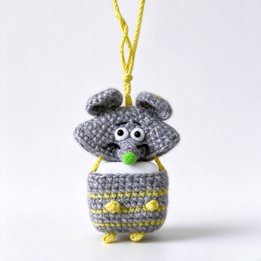 Handmade Crochet Fluffy Animal Earphone Pouch
