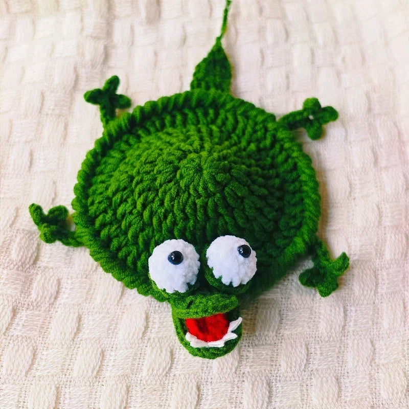 Handmade Crochet Crocodile Coaster