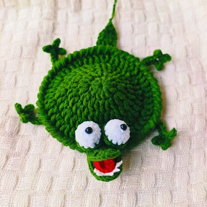 Handmade Crochet Crocodile Coaster