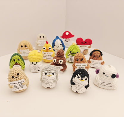 Handmade Crocheted Potted Plant Positive Energy Yarn Ornament