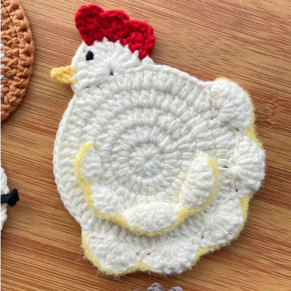 Handmade Crochet Animal Coasters | Cute Knit Cup Coasters
