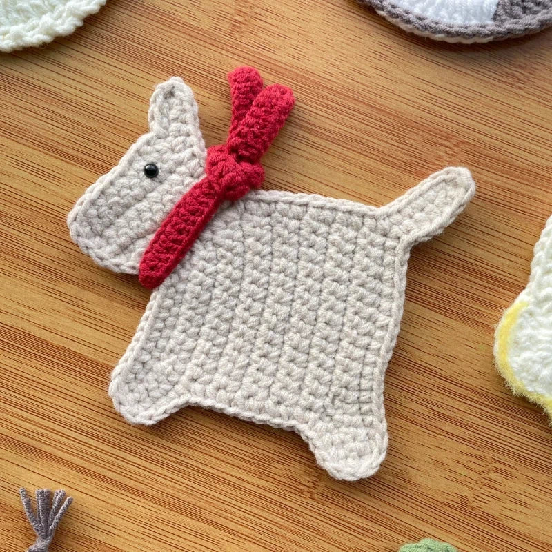Handmade Crochet Animal Coasters | Cute Knit Cup Coasters
