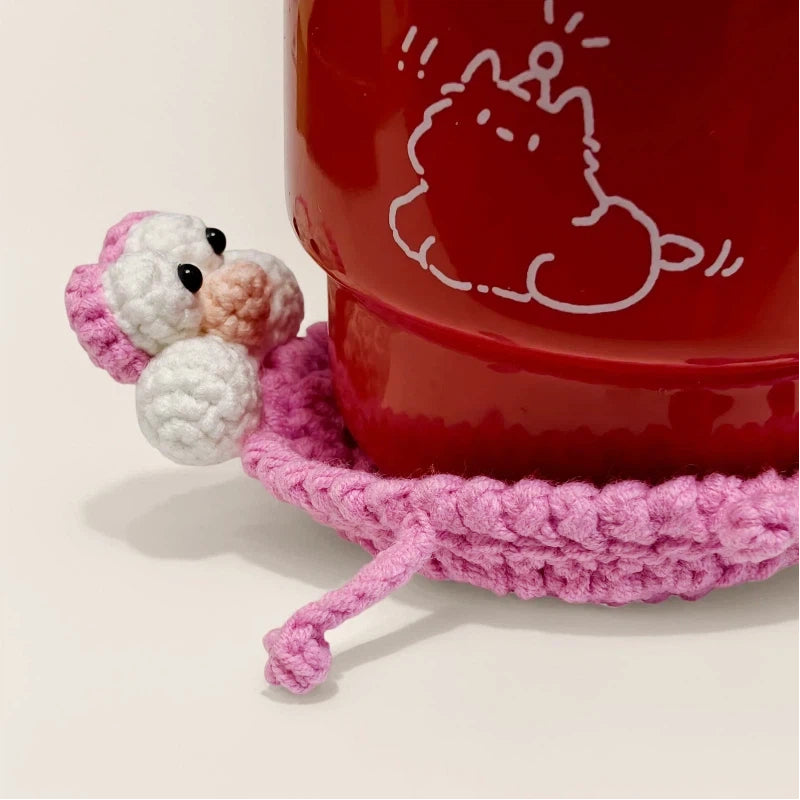 Handmade Crochet Pink Panther Coaster