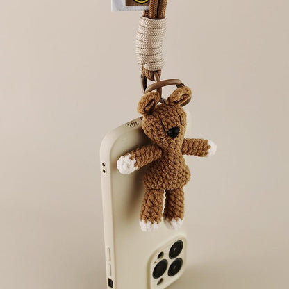 Handmade Crochet Bear Doll Bag Charm Keychain - Premium Gift