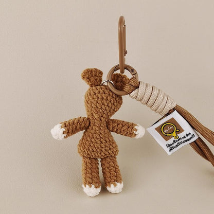 Handmade Crochet Bear Doll Bag Charm Keychain - Premium Gift