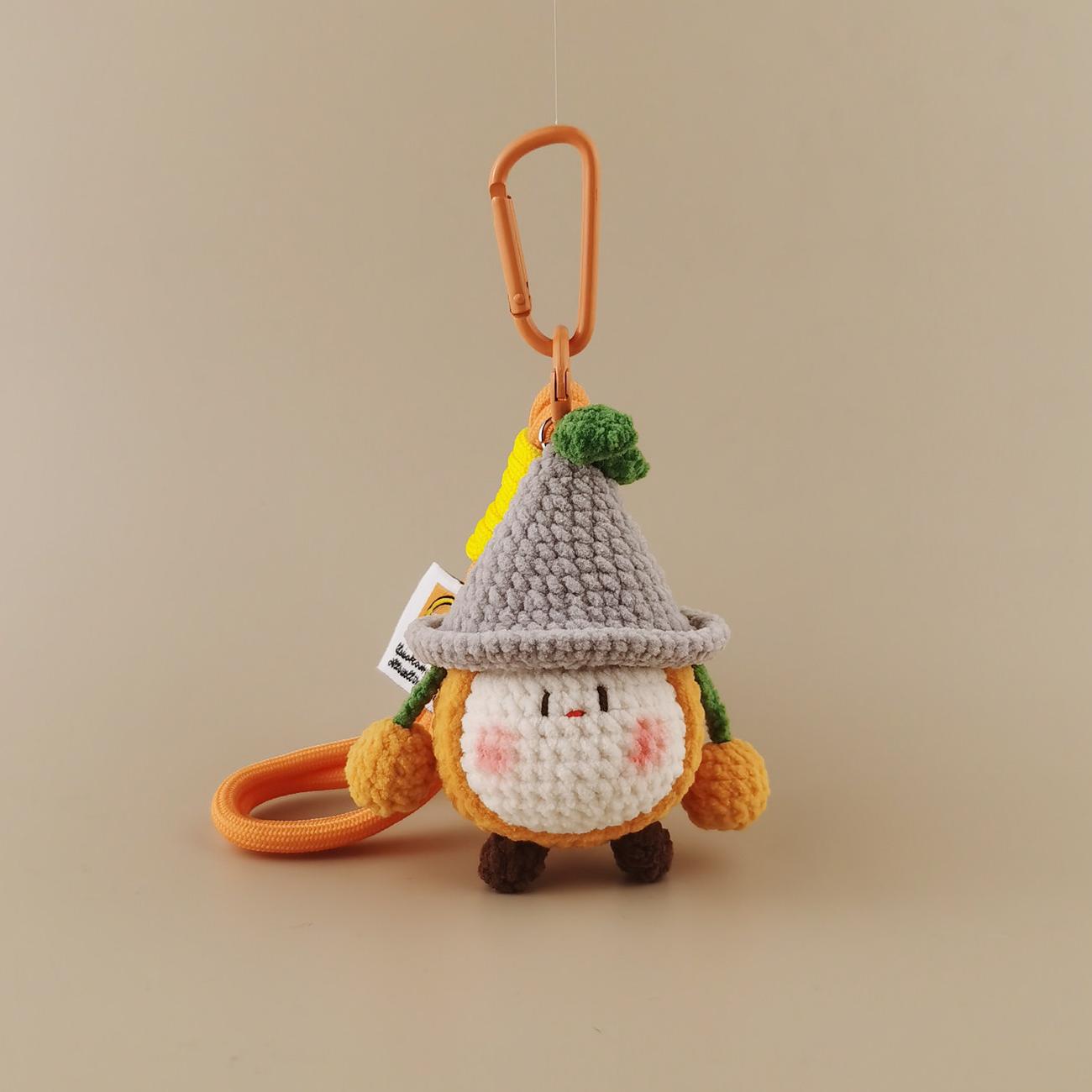 Cute Orange Plush Keychain - Detachable Bag Charm Fruit Accessory Gift