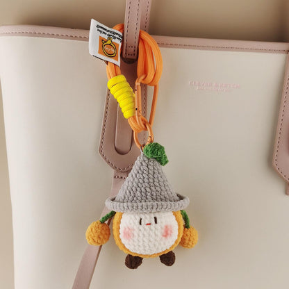 Cute Orange Plush Keychain - Detachable Bag Charm Fruit Accessory Gift