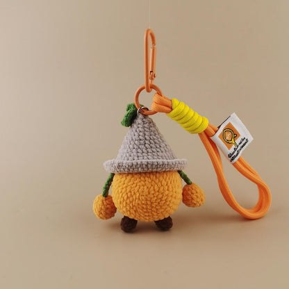 Cute Orange Plush Keychain - Detachable Bag Charm Fruit Accessory Gift