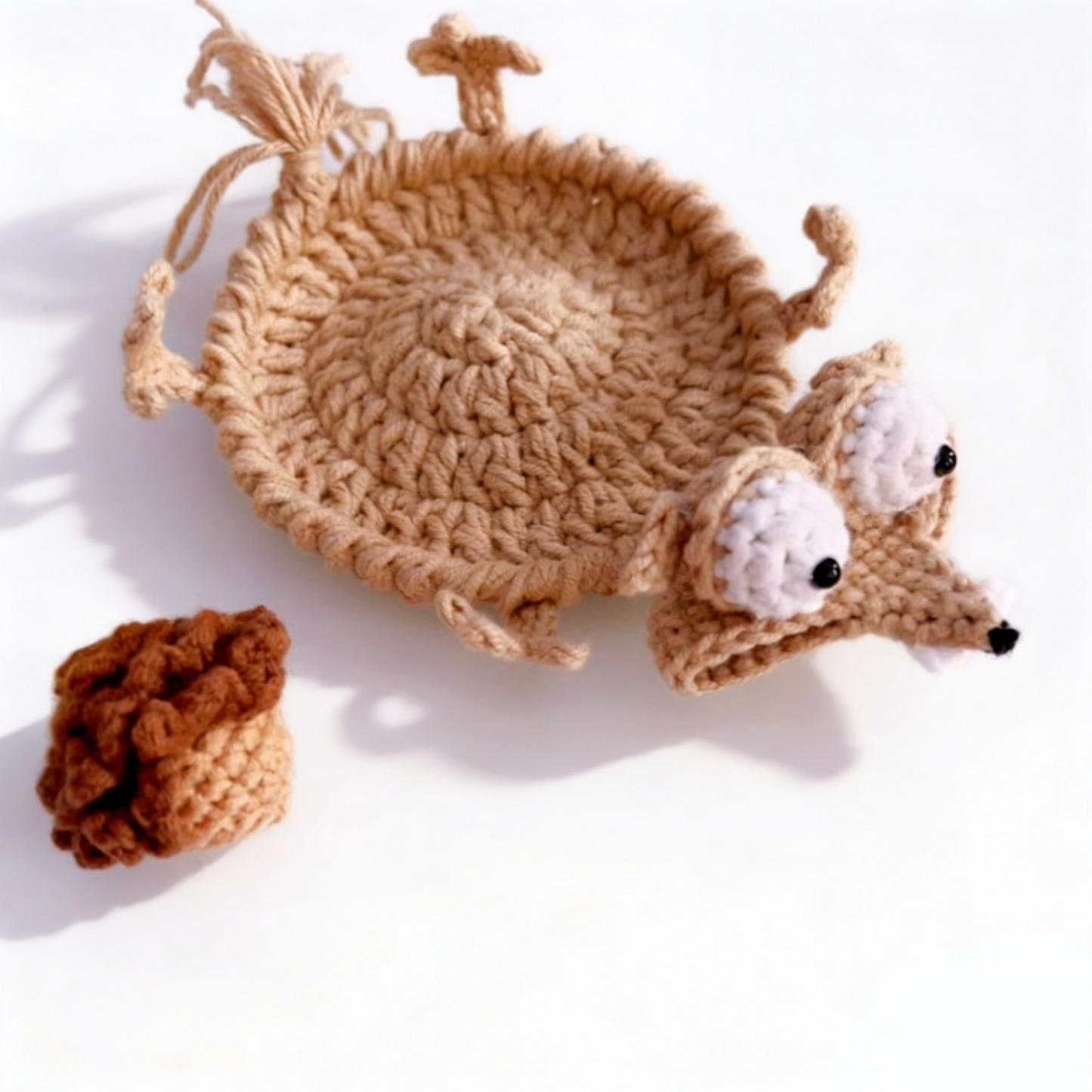 Funny Squirrel Crochet Coaster (Pre-order)