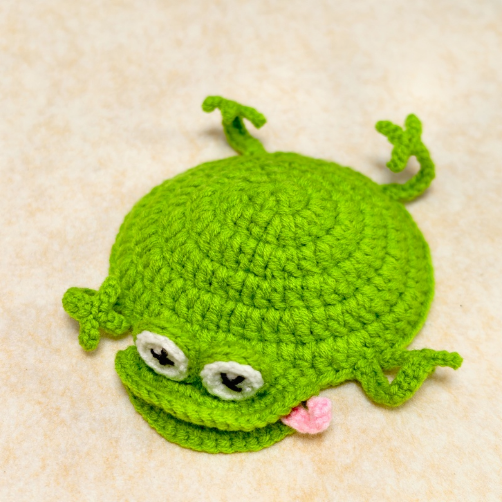 Handmade Crochet Frog Coaster