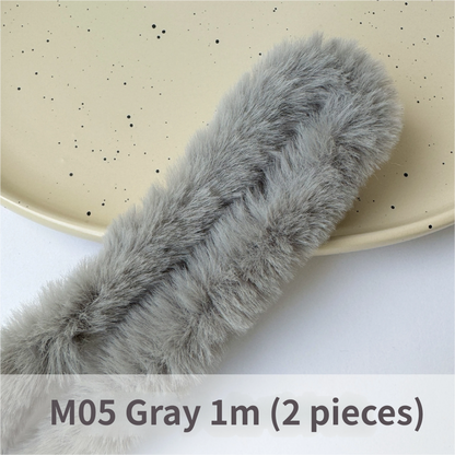 2pcs 40mm Faux Rabbit Fur Pipe Cleaners: DIY Dog & Rabbit Craft Supplies