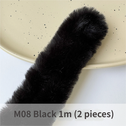 2pcs 40mm Faux Rabbit Fur Pipe Cleaners: DIY Dog & Rabbit Craft Supplies