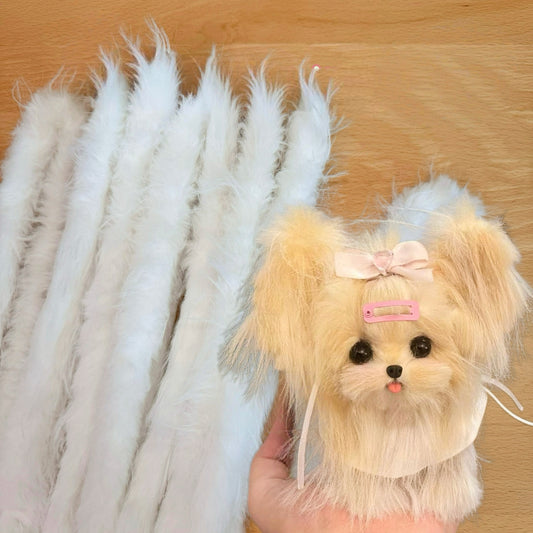 2pcs Faux Mink Pipe Cleaners, Thick Dense, DIY Puppy Craft