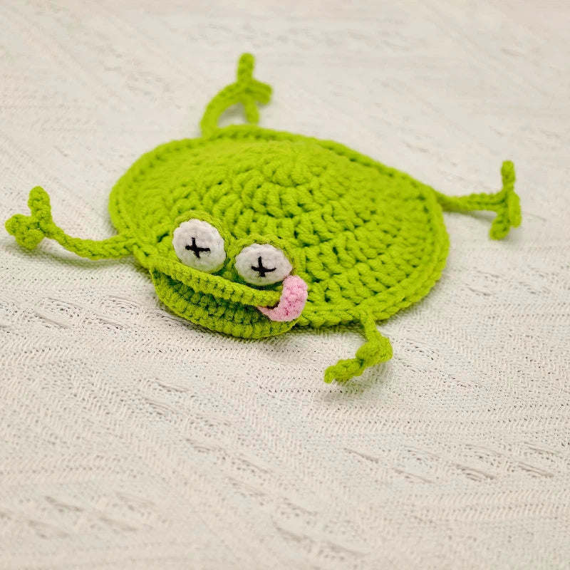 Handmade Crochet Frog Coaster