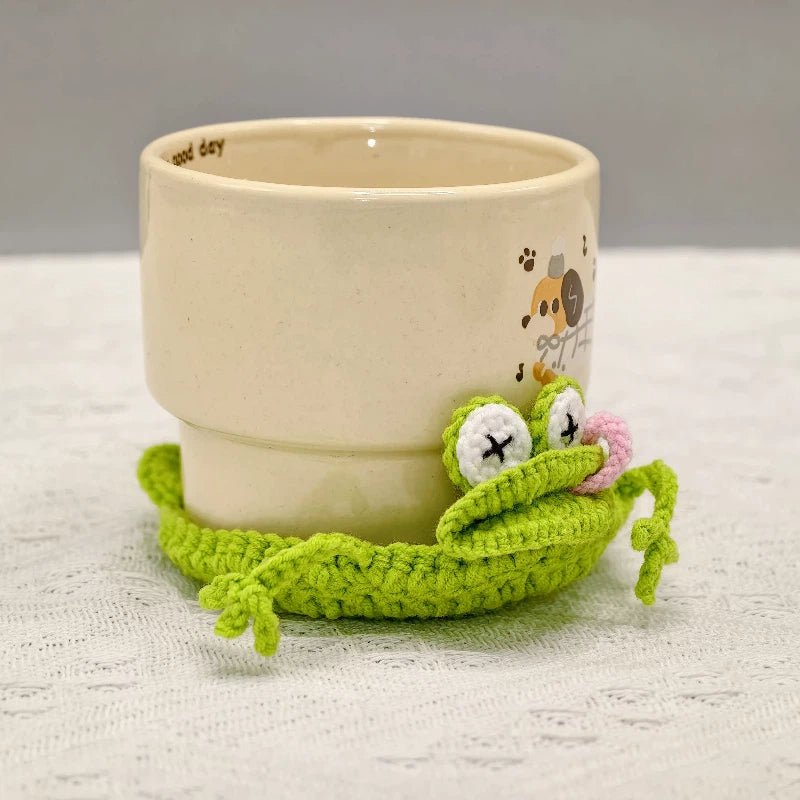 Handmade Crochet Frog Coaster