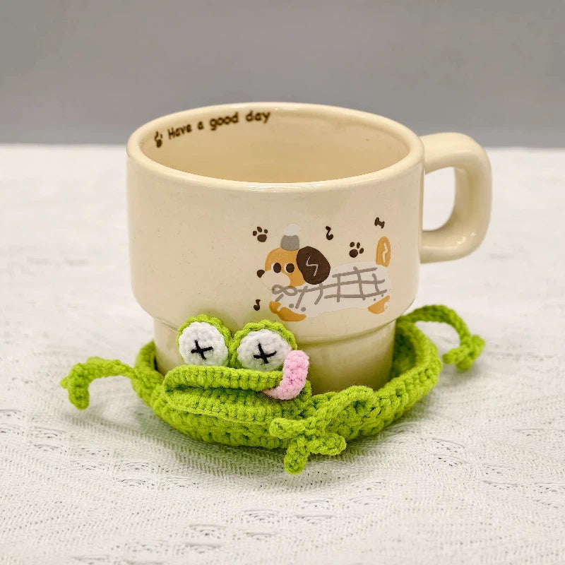 Handmade Crochet Frog Coaster